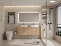 Ashwood 1500 Double Wall Hung Timber Bathroom Vanity