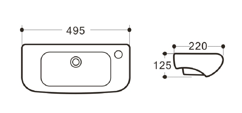 HUGO Basin wall hung basin(with bracket)