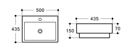 MEGGA-II half insert square basin