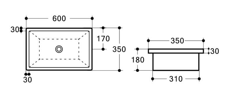 WB5038AL QUBI-II under counter basin