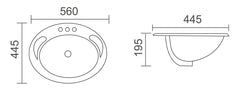 WB 5644 WB 5237A Nero Half Insert Basin