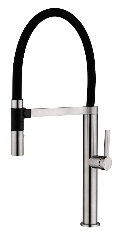 Romeo Sink mixer with Black Hose Brushed Nickel - WT6205BN
