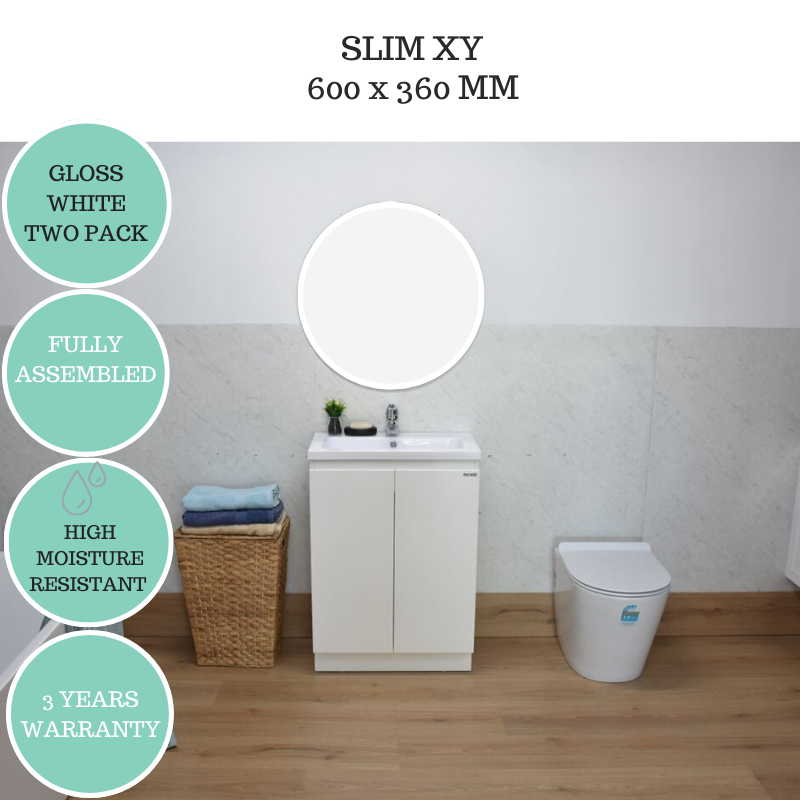 Slim XY 600mm Bathroom Vanity Freestanding