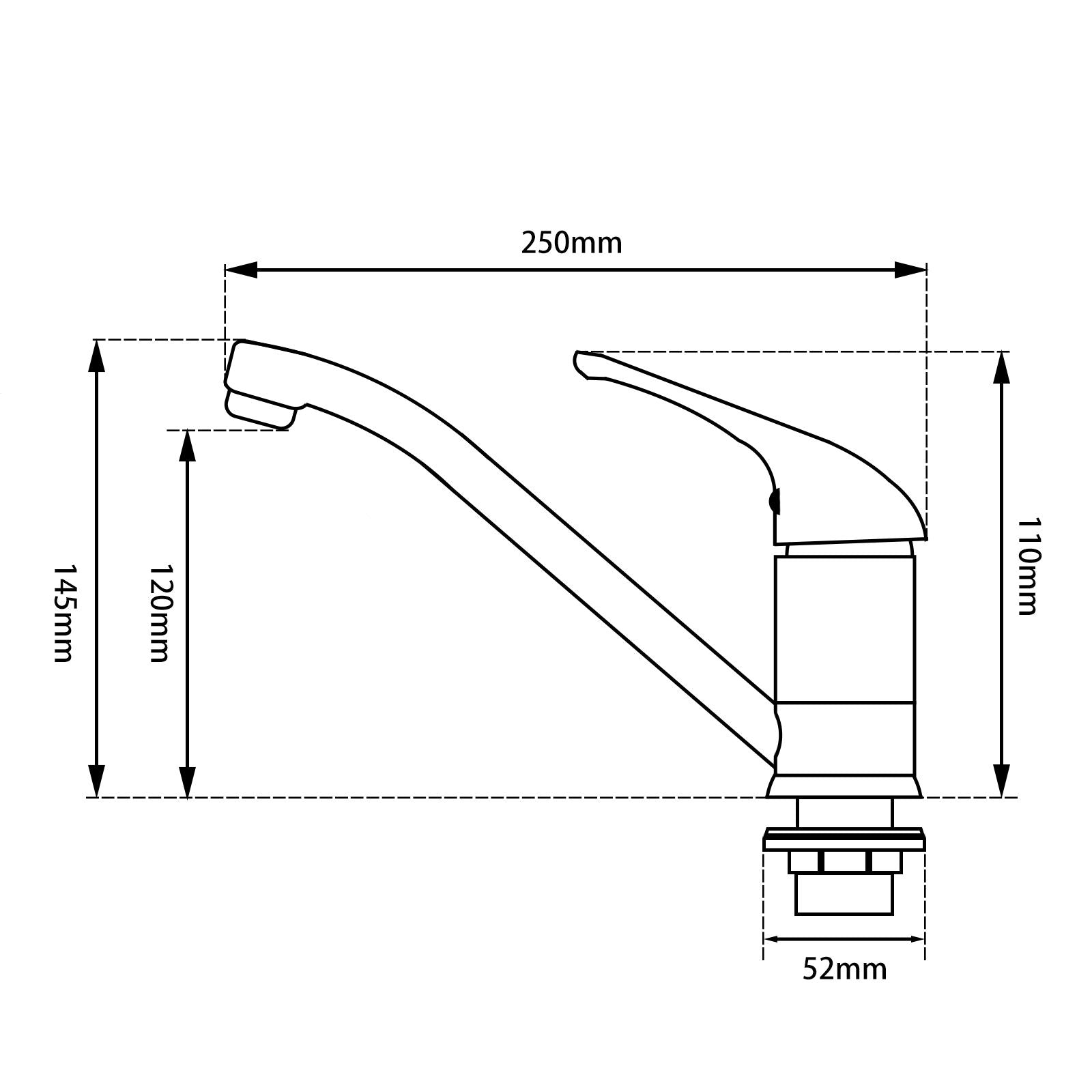 Matte Black Standard Kitchen Mixer Tap OX1003.KM