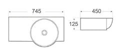 WB 7445W CHLOE wall-hung basin without tap hole( Can drill 1 tap hole if require)
