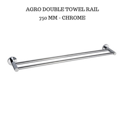 Agro Double Towel Rail 750mm - Chrome
