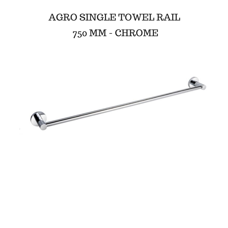 AGRO SINGLE TOWEL RAIL 750 - CHROME