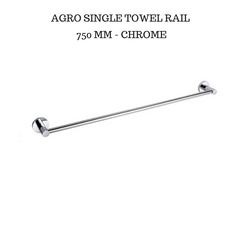 Agro Single Towel Rail 750mm - Chrome
