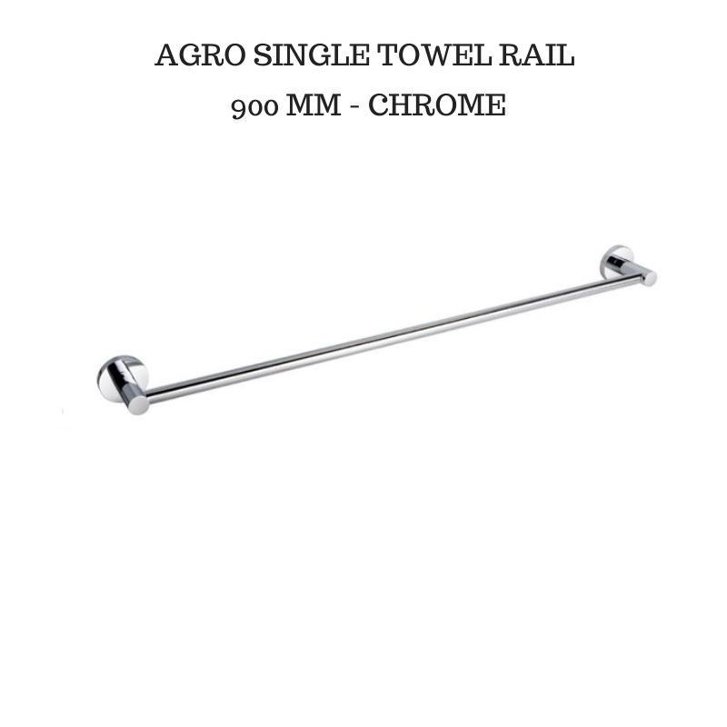 Agro Single Towel Rail 900mm - Chrome