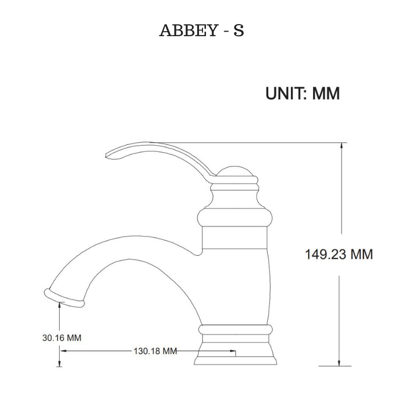 ABBEY Matte Black Short Mixer - WAREHOUSE CLEAROUT SALE