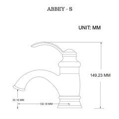 ABBEY Matte Black Short Mixer - WAREHOUSE CLEAROUT SALE