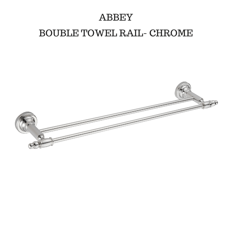 ABBEY DOUBLE TOWEL RAIL CHR- 750