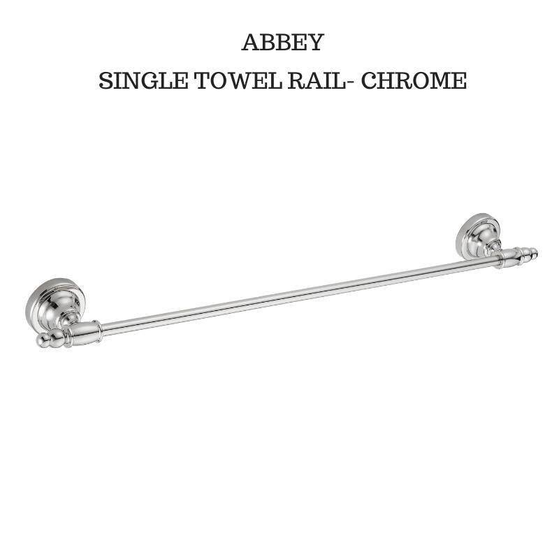 Abbey Single Towel Rail Chrome 750mm