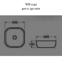 Romeo -Square Bathroom basin with rounded corners