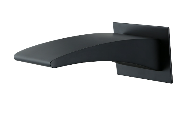 Aqua Water Fall Bath Spout in Matt Black