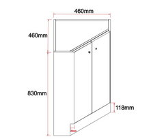 ARYA 460MM FREESTANDING CERAMIC BASIN CORNER BATHROOM VANITY