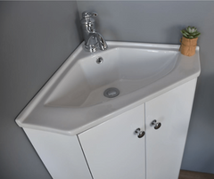 ARYA 460MM FREESTANDING CERAMIC BASIN CORNER BATHROOM VANITY