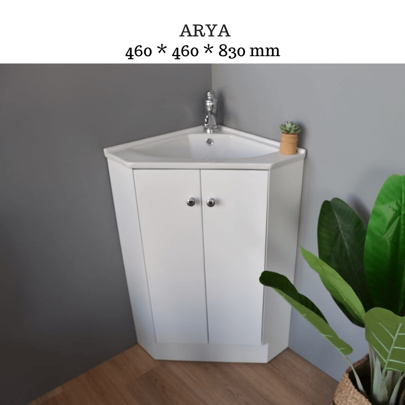 ARYA 460MM FREESTANDING CERAMIC BASIN CORNER BATHROOM VANITY