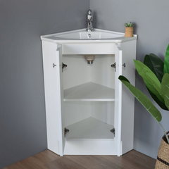 ARYA 460MM FREESTANDING CERAMIC BASIN CORNER BATHROOM VANITY