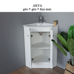 ARYA 460MM FREESTANDING CERAMIC BASIN CORNER BATHROOM VANITY
