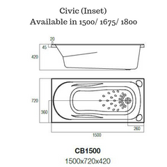Inset Bath tub - Civic