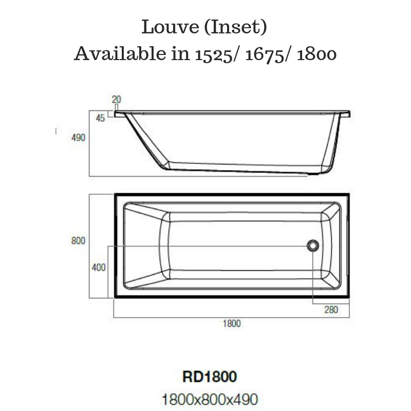 Inset Bath tub - Louve