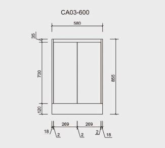 Alice 600mm Finger Pull Freestanding Bathroom Vanity