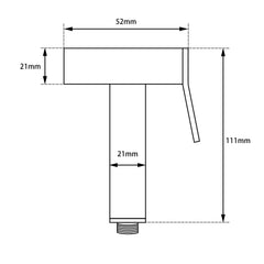 Bidet Gun Metal Square