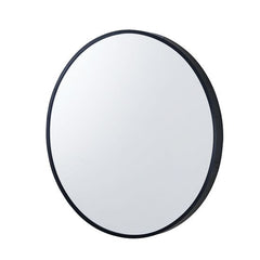 800x800x40mm Black Aluminum Framed Round Bathroom Wall Mirror with Brackets