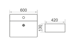 BRAVO 600mm Gloss White Basin