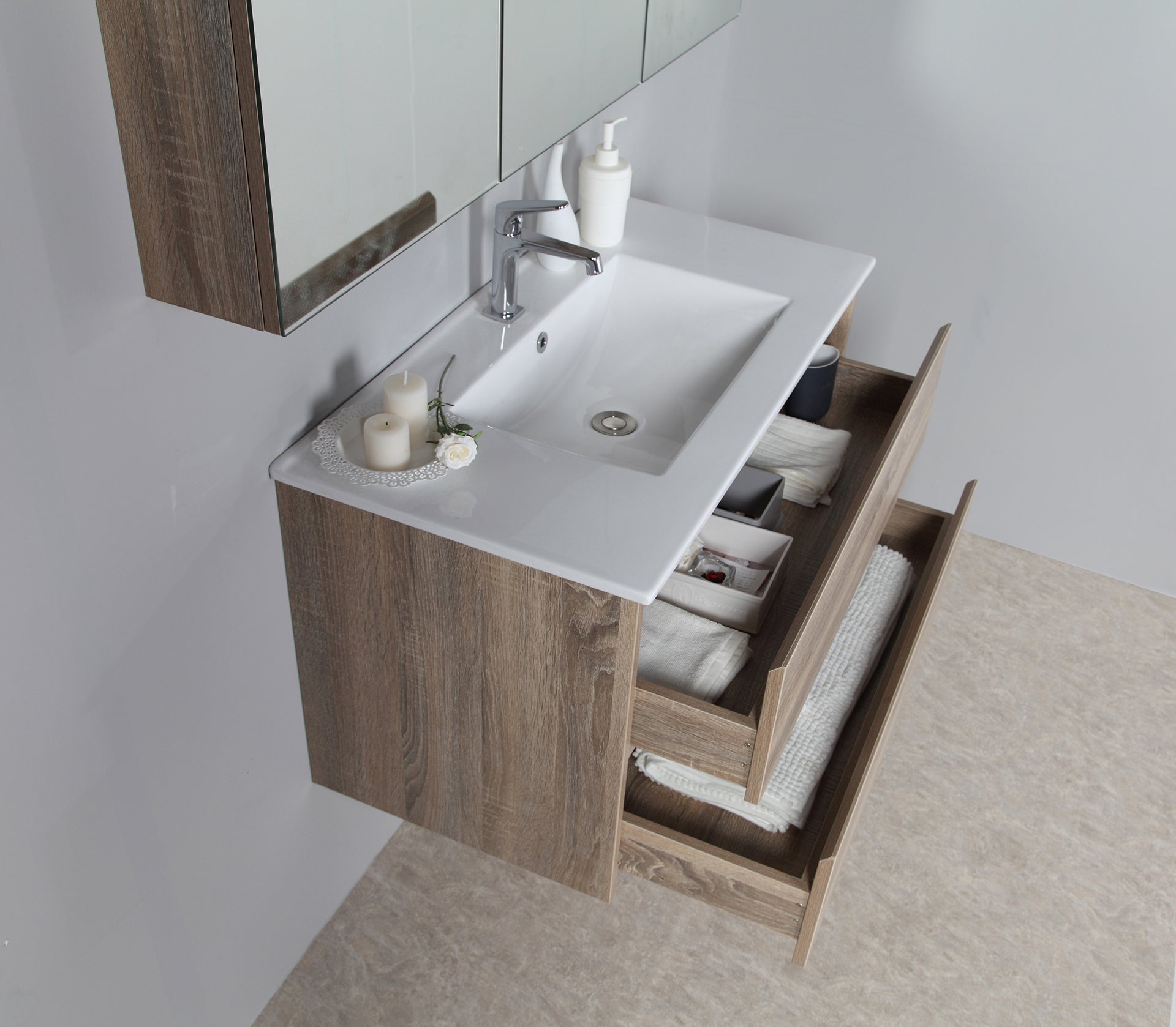 Leo 900 Wall Hung Timber-look-bathroom-vanity