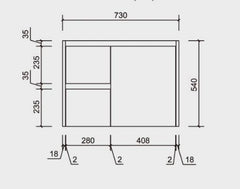 Alice 750mm Finger Pull Wall Hung Bathroom Vanity Cabinet