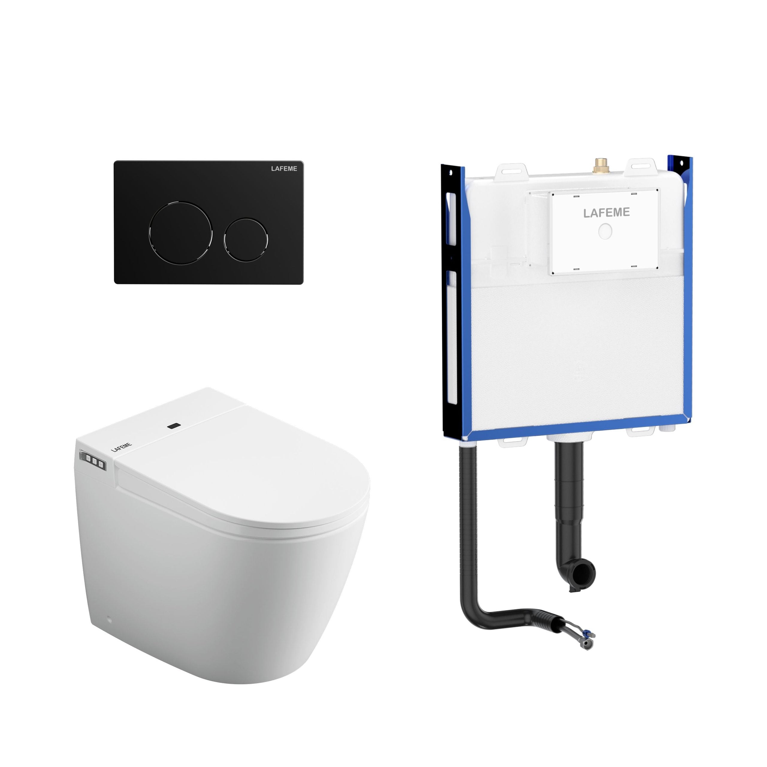 LAFEME Crawford Rimless Smart Toilet with flush plate