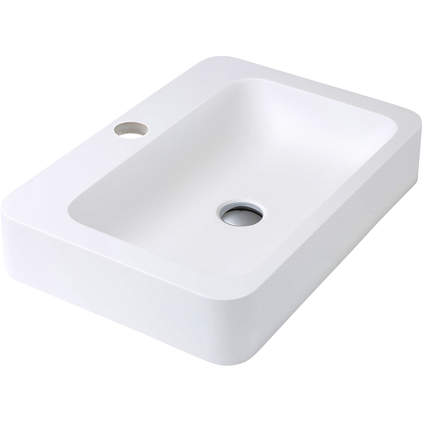 Rondo 600 Cast Stone Above Counter Basin 1 Tap Hole