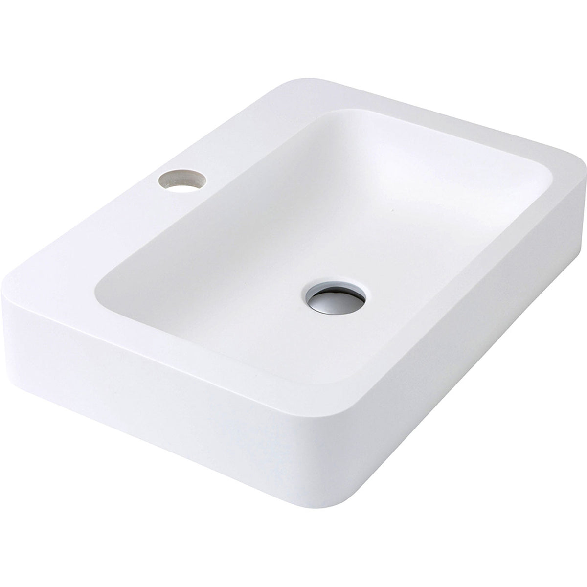 Rondo 600 Cast Stone Above Counter Basin 1 Tap Hole