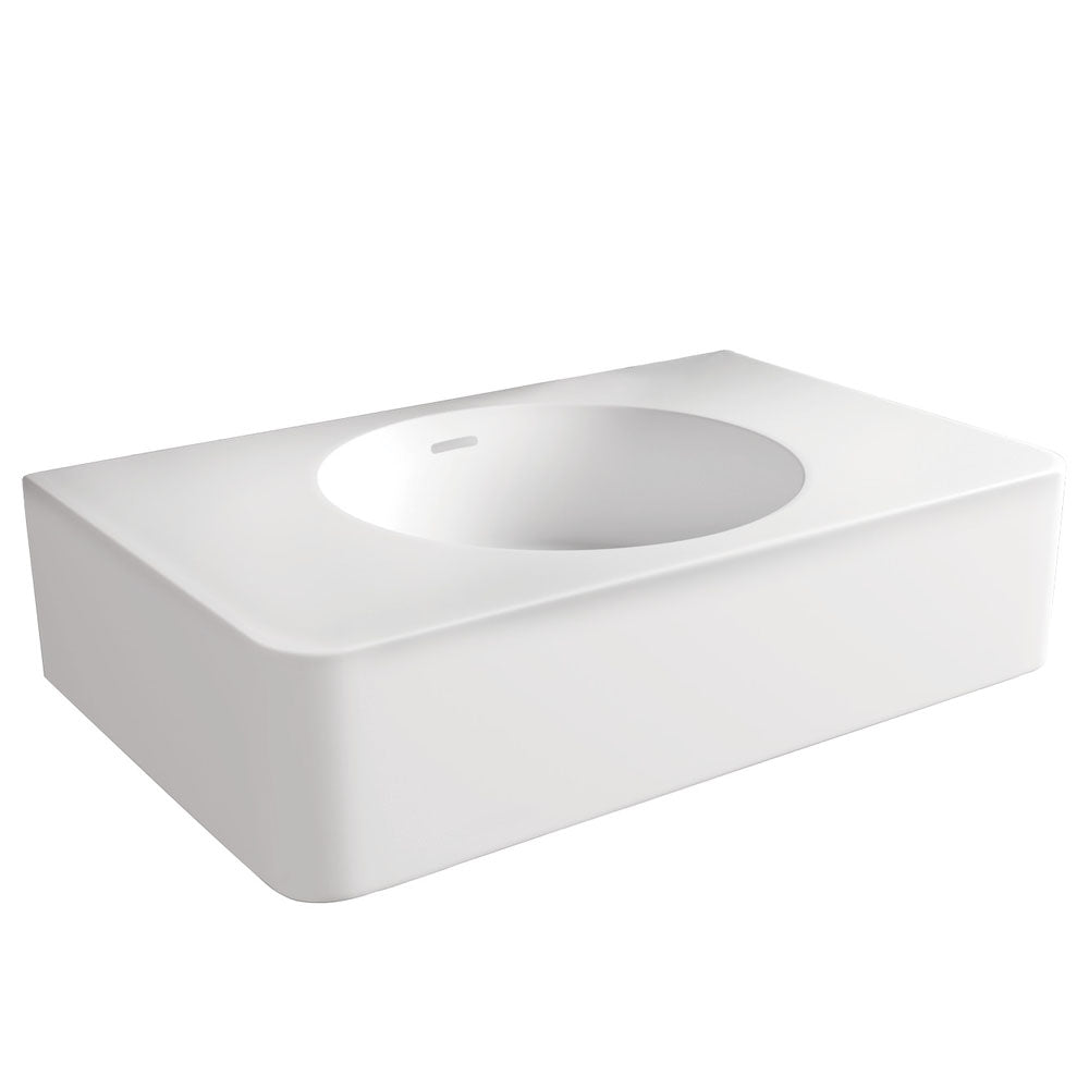 Encanto 470 Cast Stone Wall Basin, No Tap Hole, With Overflow