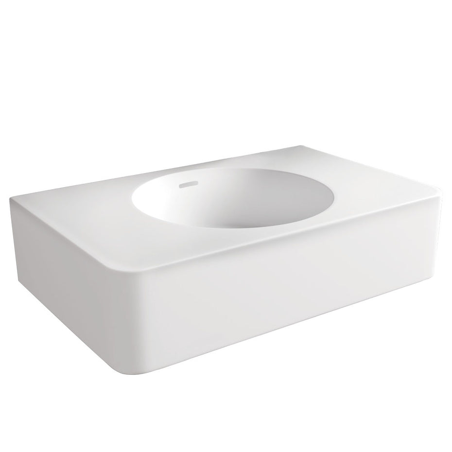Encanto 470 Cast Stone Wall Basin, No Tap Hole, With Overflow