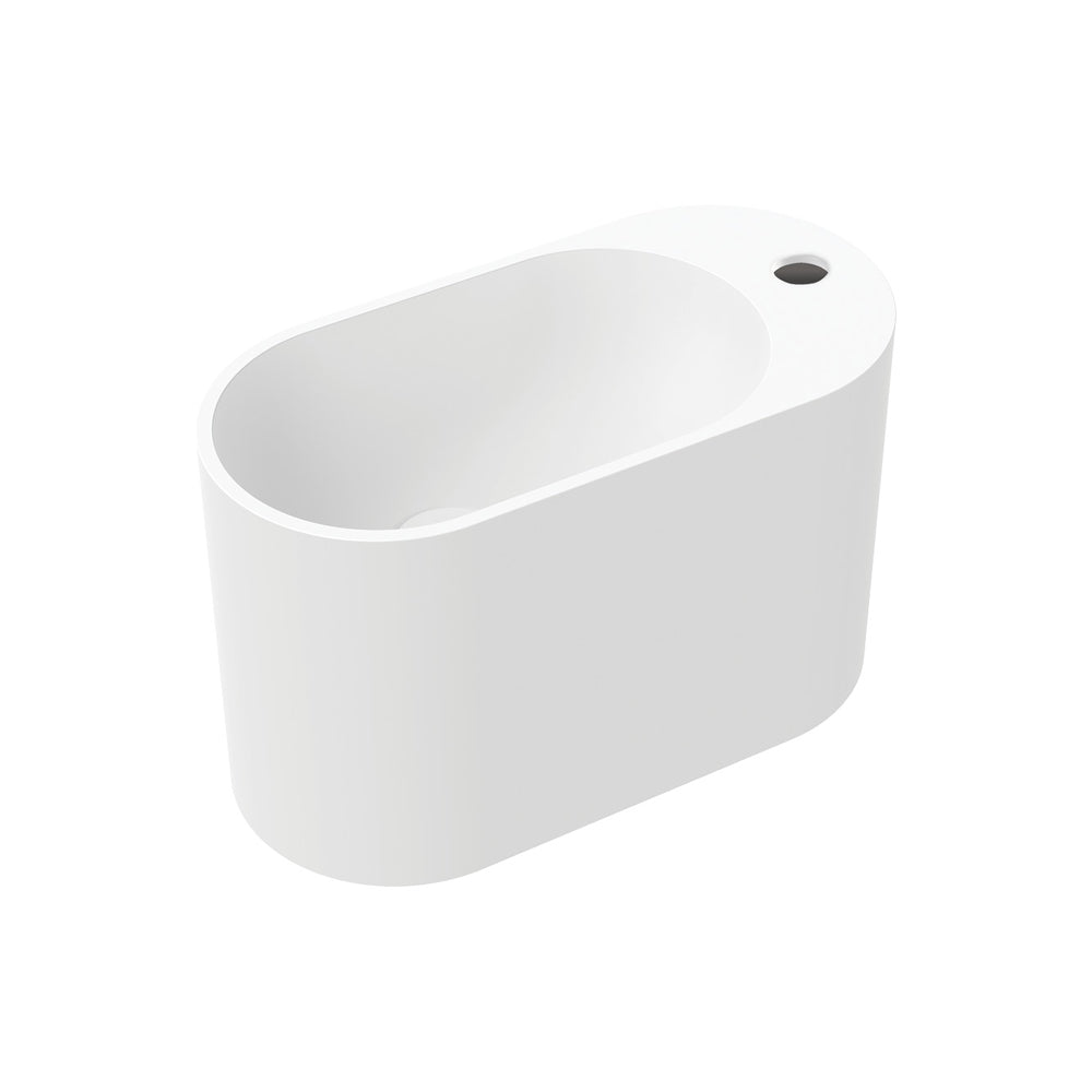 Ari Cast Stone Wall Basin, 1 Tap Hole