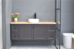 George Wall Hung Bathroom Vanity in ANY COLOUR - ALL SIZES