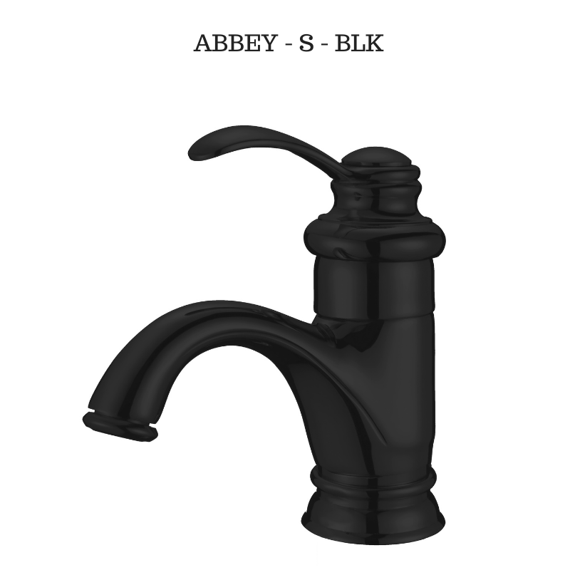 CLASSIC Hamptons Style Basin Mixer-  MATTE BLACK - ABBEY SHORT Mixer   SALE