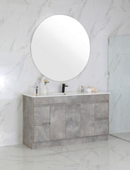 LOLA 1500mm Concrete Colour Freestanding Bathroom Vanity - Single Basin