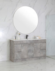 LOLA 1500mm Concrete Colour Freestanding Bathroom Vanity - Double Basin