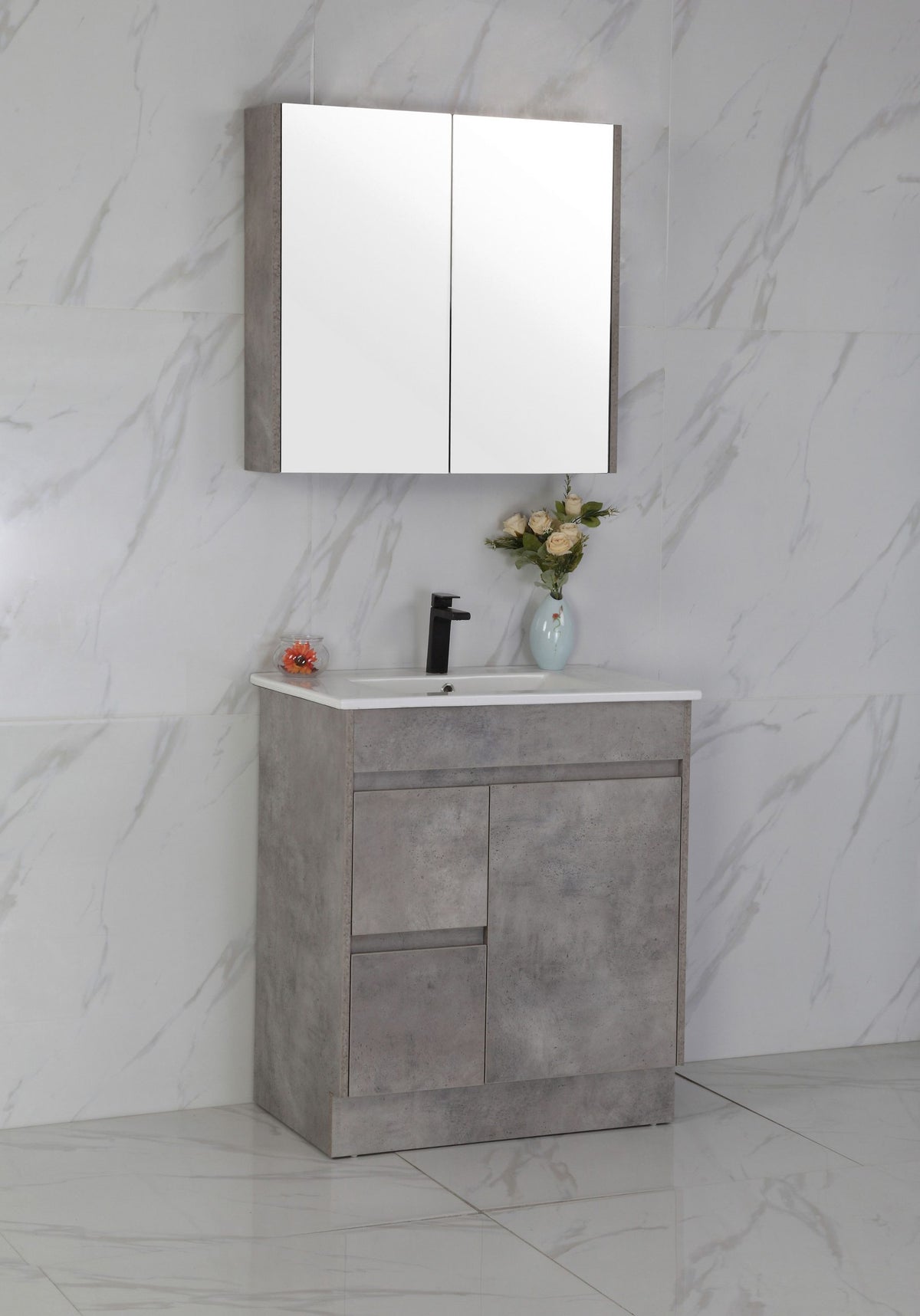 LOLA 750mm Concrete Colour Freestanding Bathroom Vanity