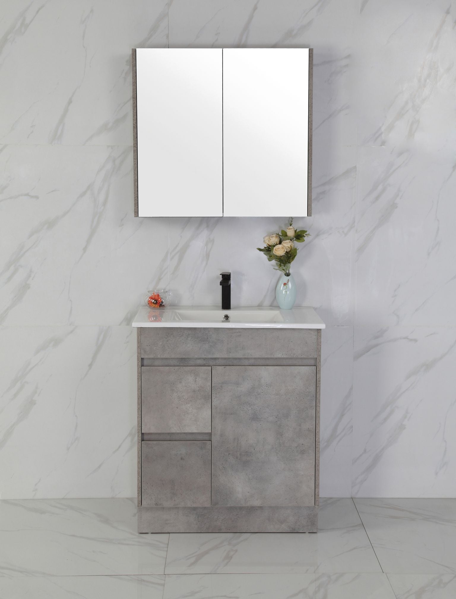 LOLA 750mm Concrete Colour Freestanding Bathroom Vanity