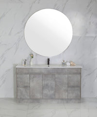 LOLA 1500mm Concrete Colour Freestanding Bathroom Vanity - Double Basin