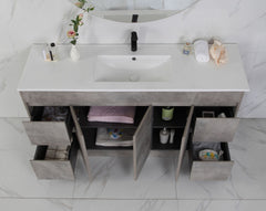 LOLA 1500mm Concrete Colour Freestanding Bathroom Vanity - Double Basin