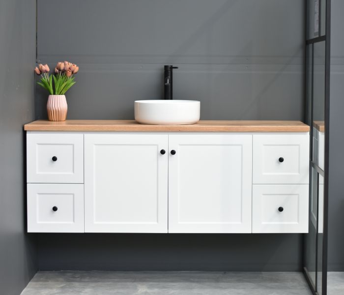George Wall Hung 1800mm Hampton Shaker Style Bathroom Vanity (Single Or Double Basin) -made to order