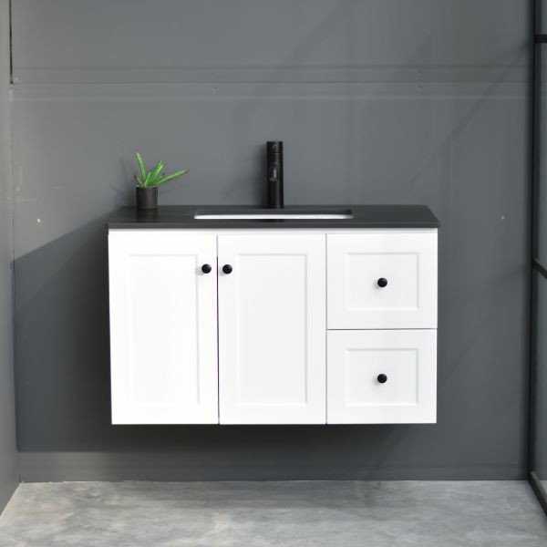 George Wall Hung 900mm Hampton Shaker Style Bathroom Vanity