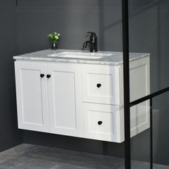 George Wall Hung 900mm Hampton Shaker Style Bathroom Vanity