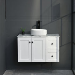 George Wall Hung 900mm Hampton Shaker Style Bathroom Vanity